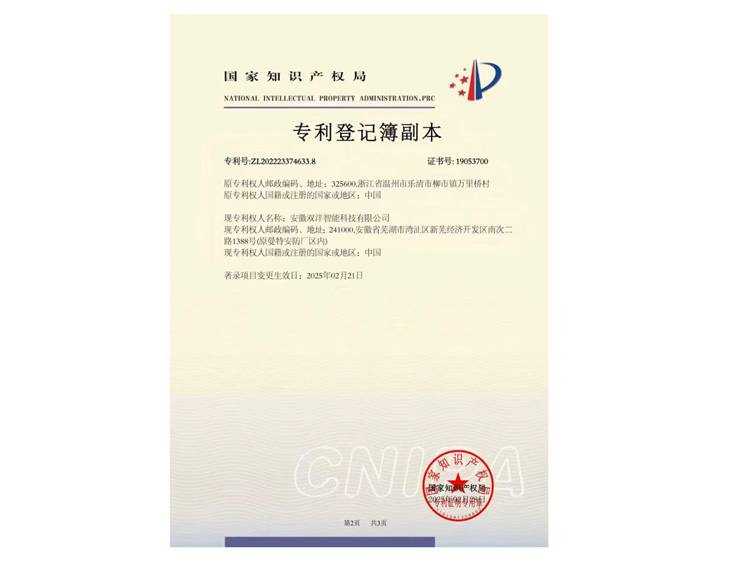 专利登记簿副本