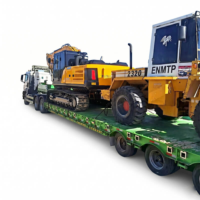 OEM Low-Bed Semi-Trailer with Hydraulic Ramps | Excavator Transport