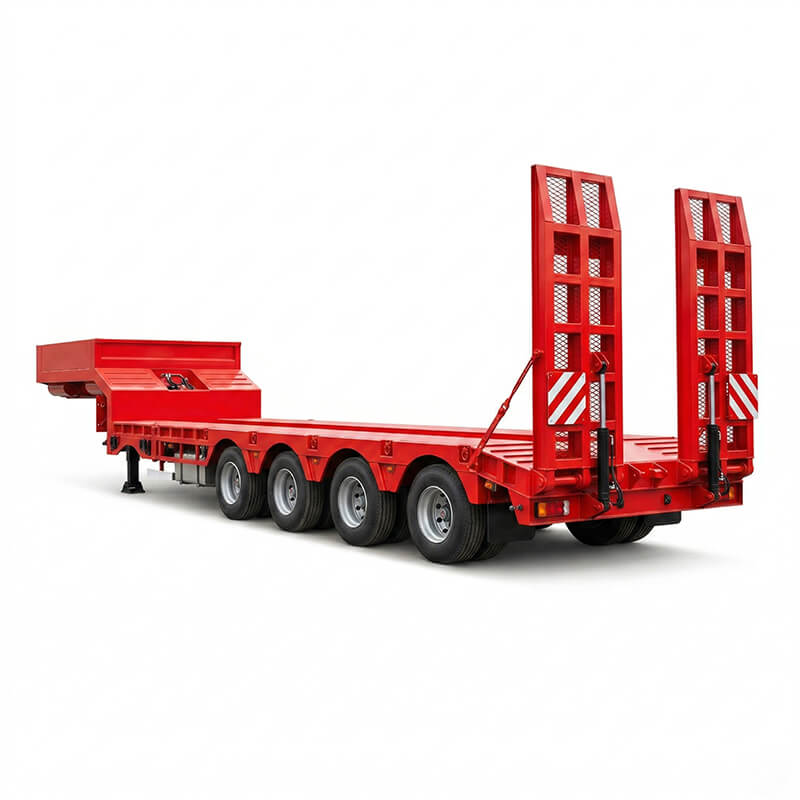 OEM Low-Bed Semi-Trailer with Hydraulic Ramps | Excavator Transport