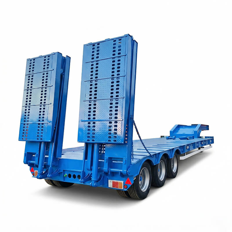 OEM Low-Bed Semi-Trailer with Hydraulic Ramps | Excavator Transport