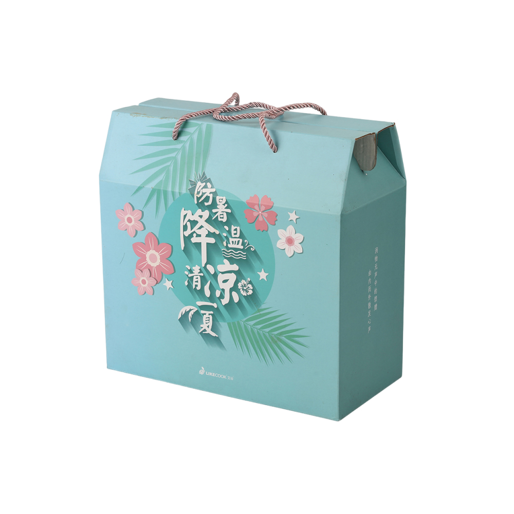 全彩印刷带绳提手瓦楞彩箱