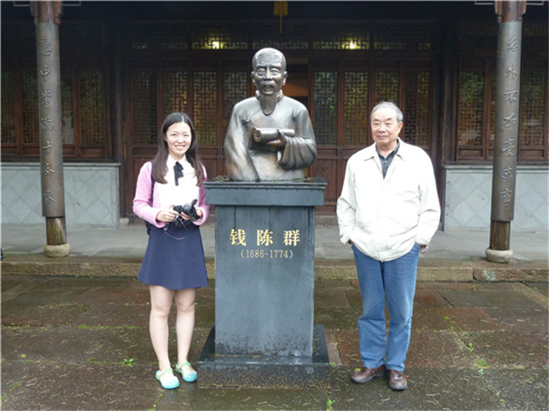 2016年5月29日，钱陈群第九世孙女钱晔来清芬堂寻根问祖