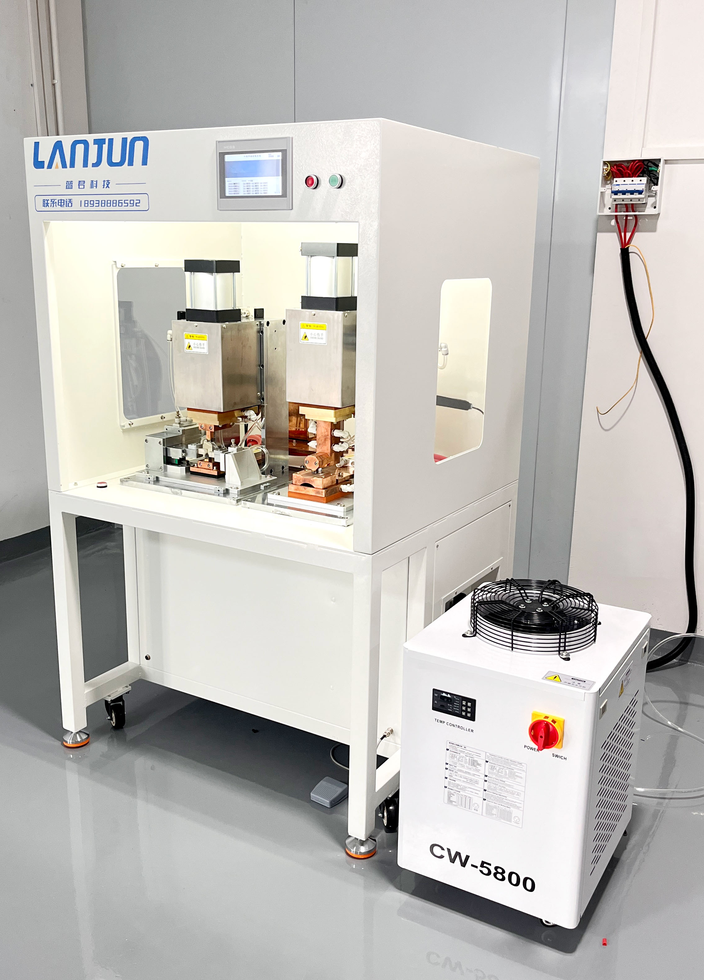 中频逆变点焊机LJKJ-F40【双工位】线材压方成型工位+线材与铜环焊接工位