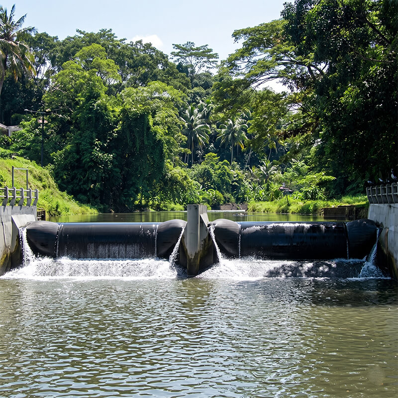 Sloping Inflatable Rubber Dam