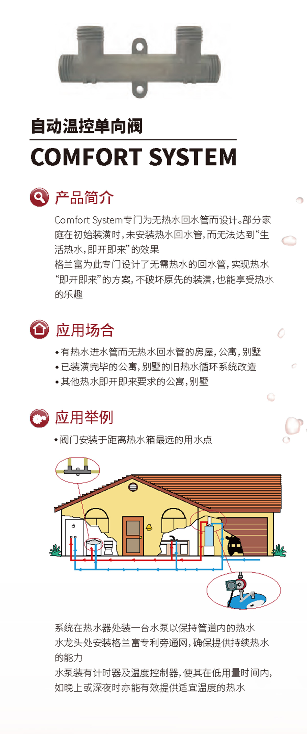 产品特点-自动温控单向阀 COMFORT SYSTEM