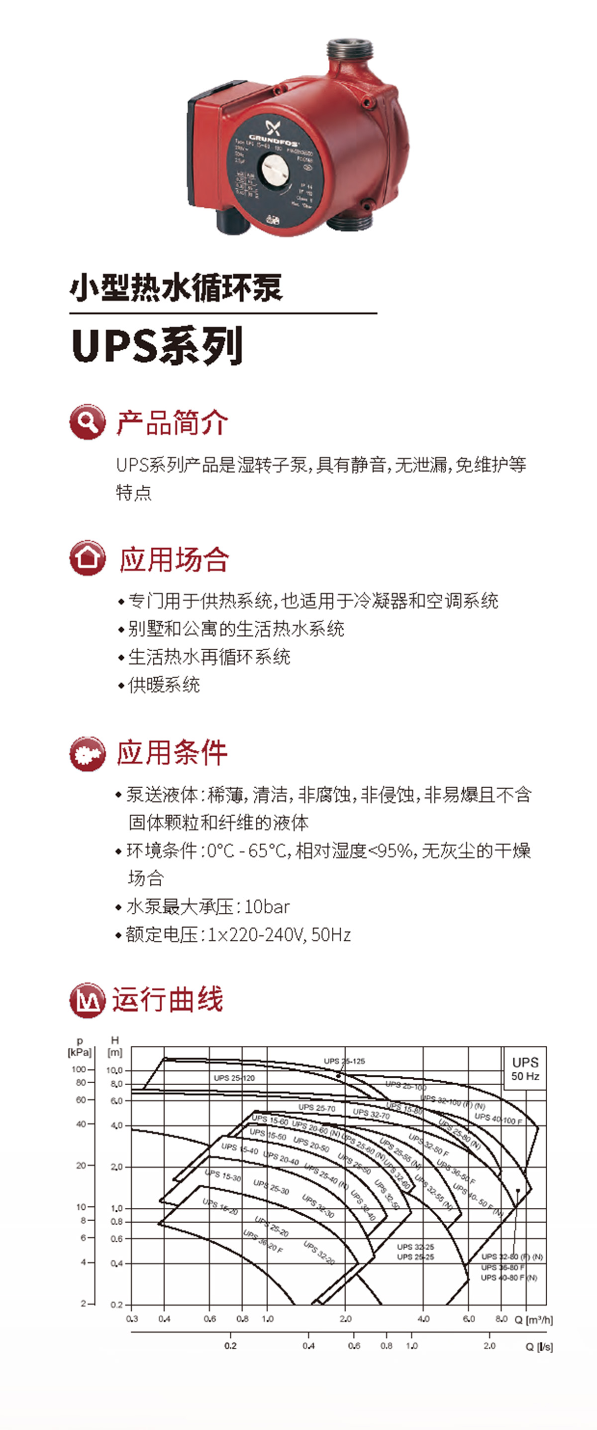 产品特点-小型热水循环泵UPS系列