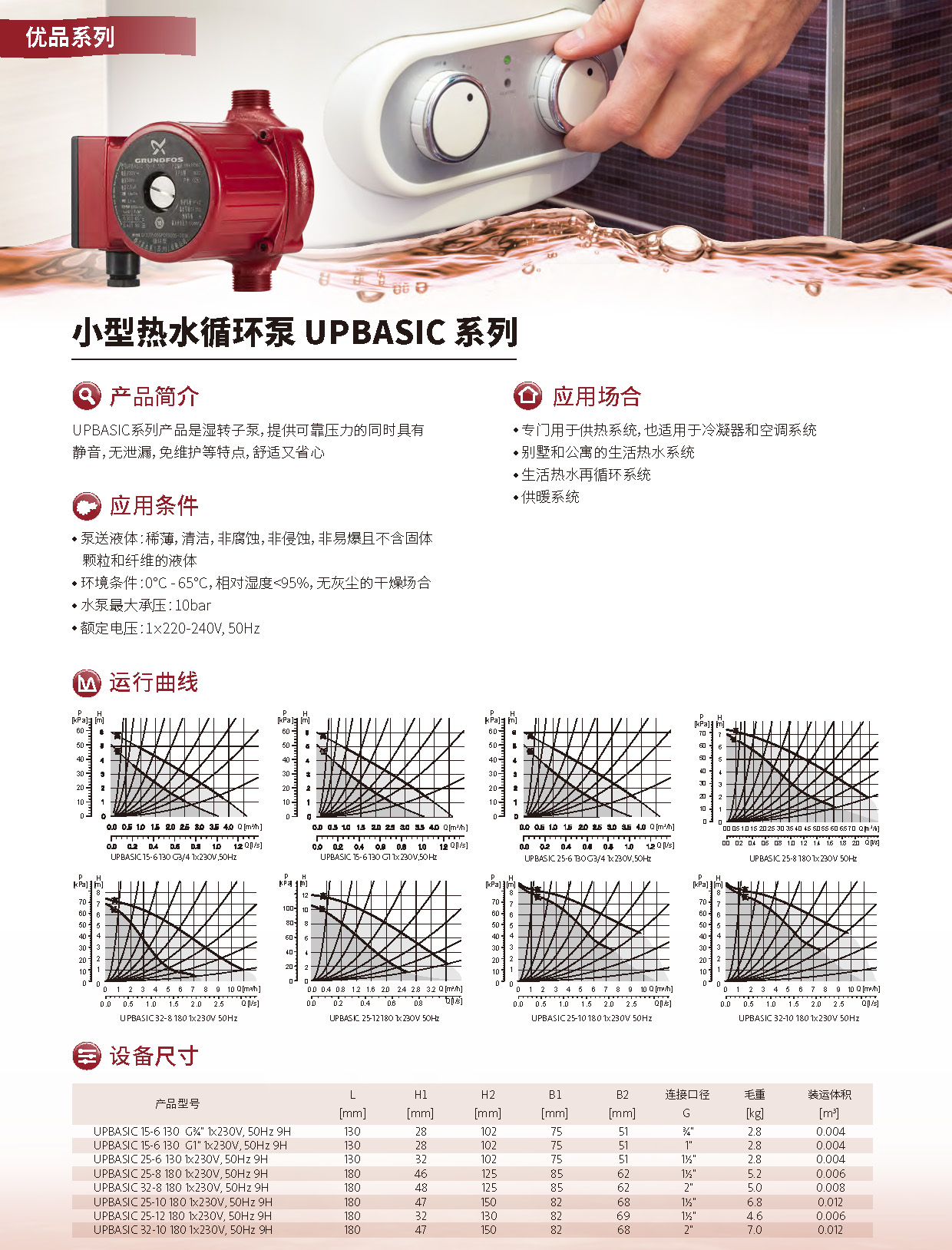 产品特点-小型热水循环泵UPBASIC系列