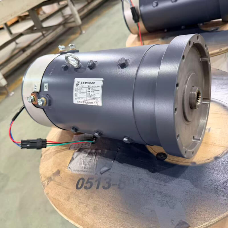 72V 6.3kW (8.4 HP) Series Wound DC Traction Motor XQ-6.3-19DGA for Low-Speed Vehicles, Golf Carts, Sightseeing Cars