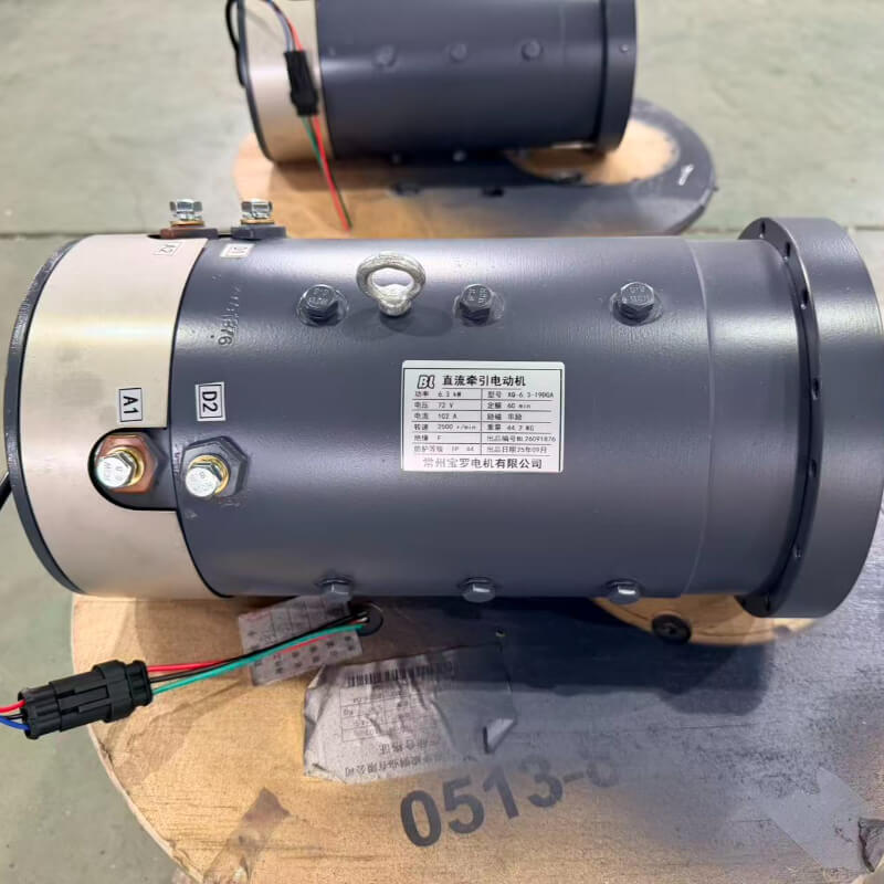72V 6.3kW (8.4 HP) Series Wound DC Traction Motor XQ-6.3-19DGA for Low-Speed Vehicles, Golf Carts, Sightseeing Cars
