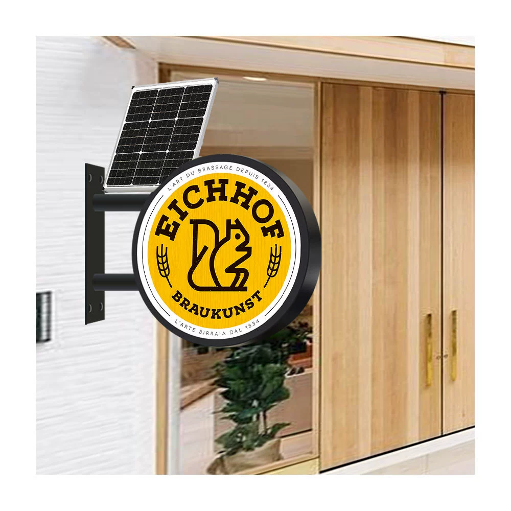 Solar double-sided led wall-mounted light box(1)