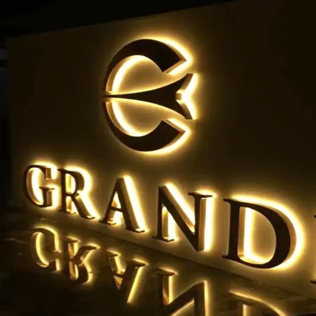 Custom 3D Backlit LED Logo Signs | Stainless Steel Halo-Lit Business Sign
