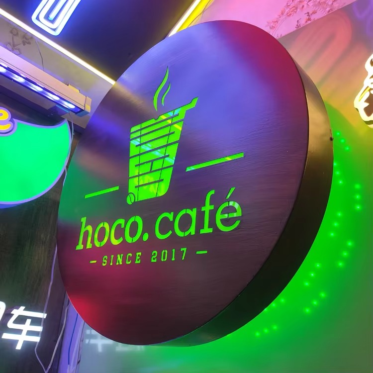 Custom Round Acrylic LED Light Box | OEM Storefront Signage
