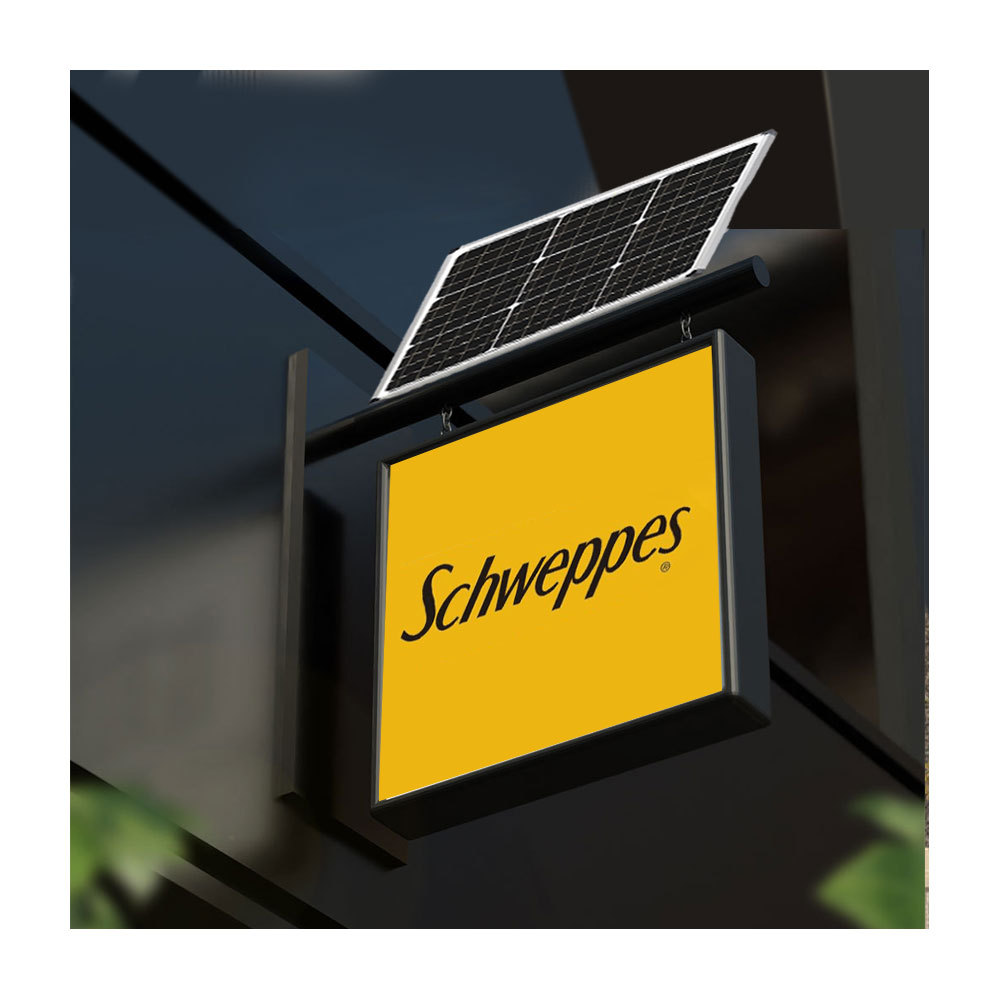Solar double-sided led wall-mounted light box