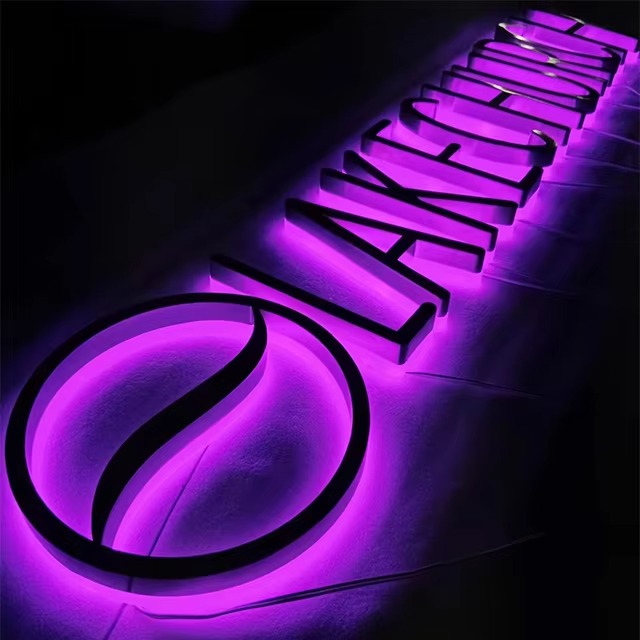 Custom 3D Backlit LED Logo Signs | Stainless Steel Halo-Lit Business Sign