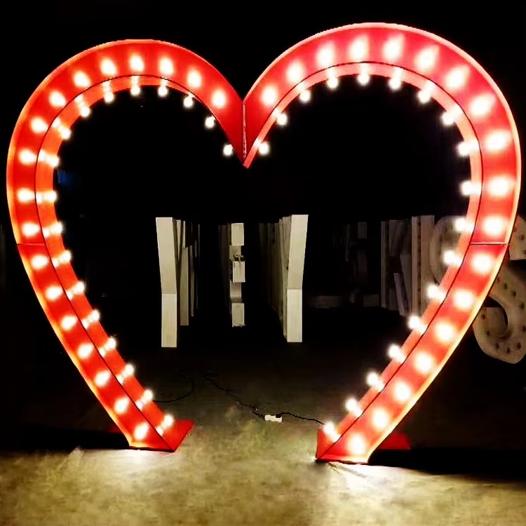 Custom Giant Marquee Heart & 3ft Wedding Letters | OEM Factory