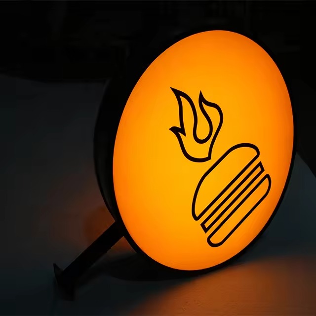 Custom Round Acrylic LED Light Box | OEM Storefront Signage