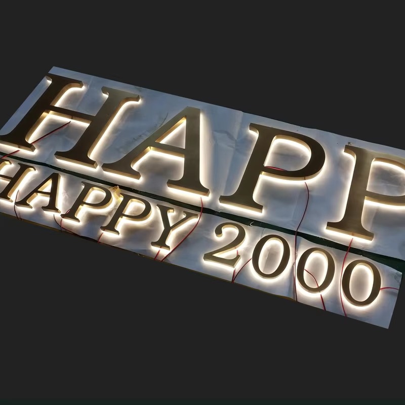 Custom 3D Stainless Steel Backlit LED Letters | Halo-Lit Business Sign
