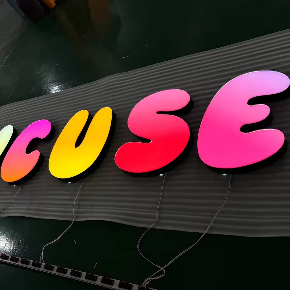 Custom Gradient Soft Glow LED Acrylic Letters | 3D Ambient Business Sign