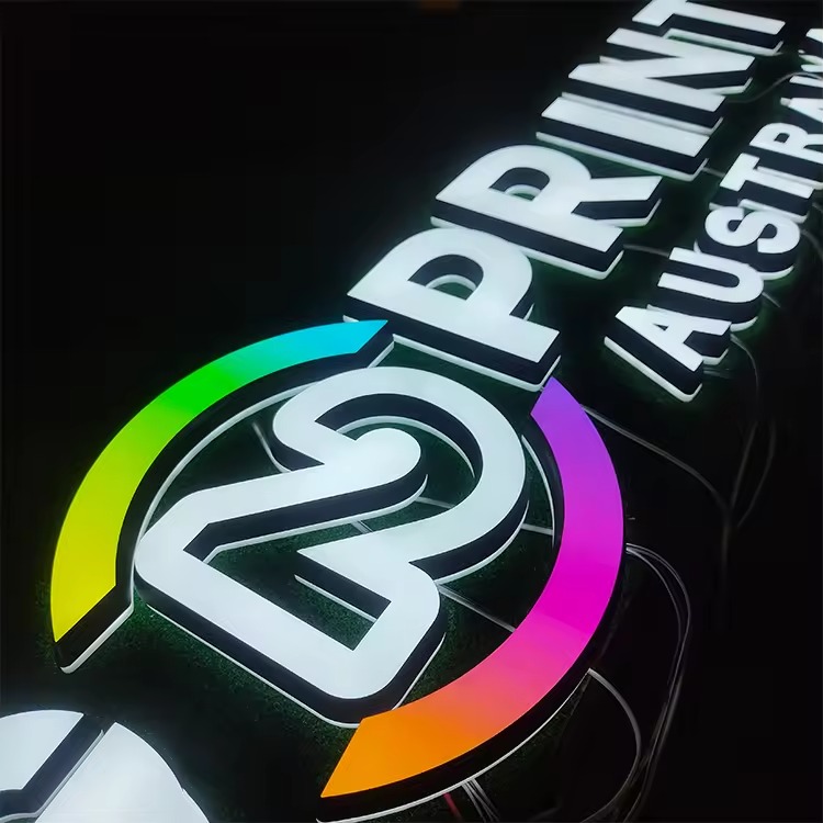 Custom 3D Acrylic LED Background Wall Logo | OEM Signage Factory