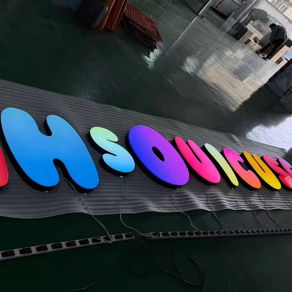 Custom Gradient Soft Glow LED Acrylic Letters | 3D Ambient Business Sign