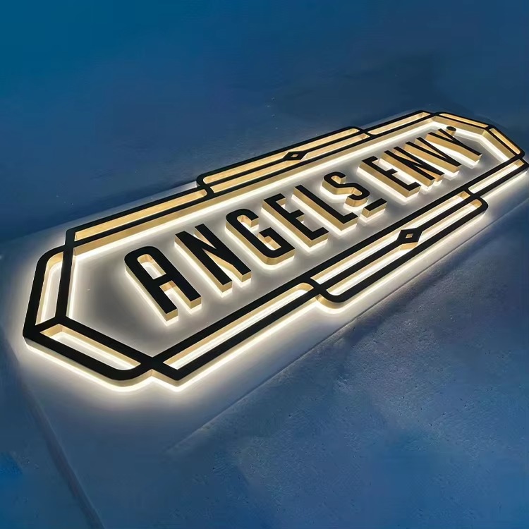 Custom 3D Backlit LED Logo Signs | Stainless Steel Halo-Lit Business Sign
