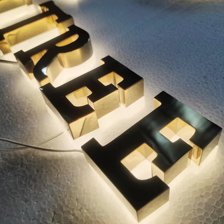 Custom 3D Stainless Steel Backlit LED Letters | Halo-Lit Business Sign