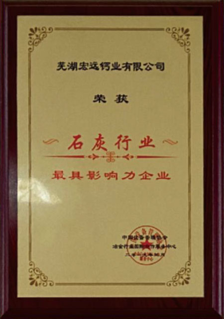石灰行业最具影响力企业