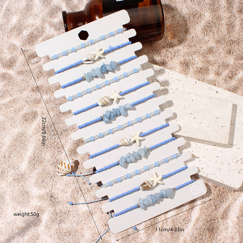 Wholesale Boho Beach Bracelet Sets (12Pcs) | Natural Shell & Stone (OEM)