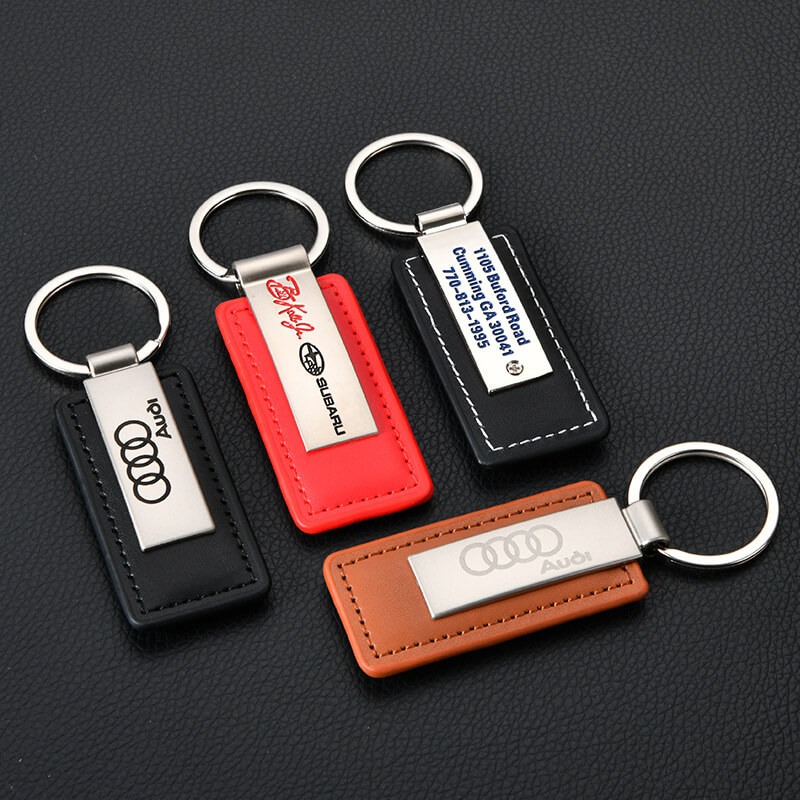 Wholesale Custom PU Leather Keychain with Metal Plate (Model: TGI-0007)