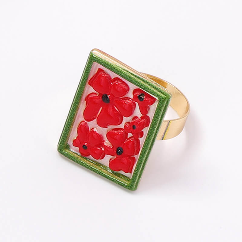 Wholesale Vintage Floral Enamel Ring | Zinc Alloy OEM/ODM