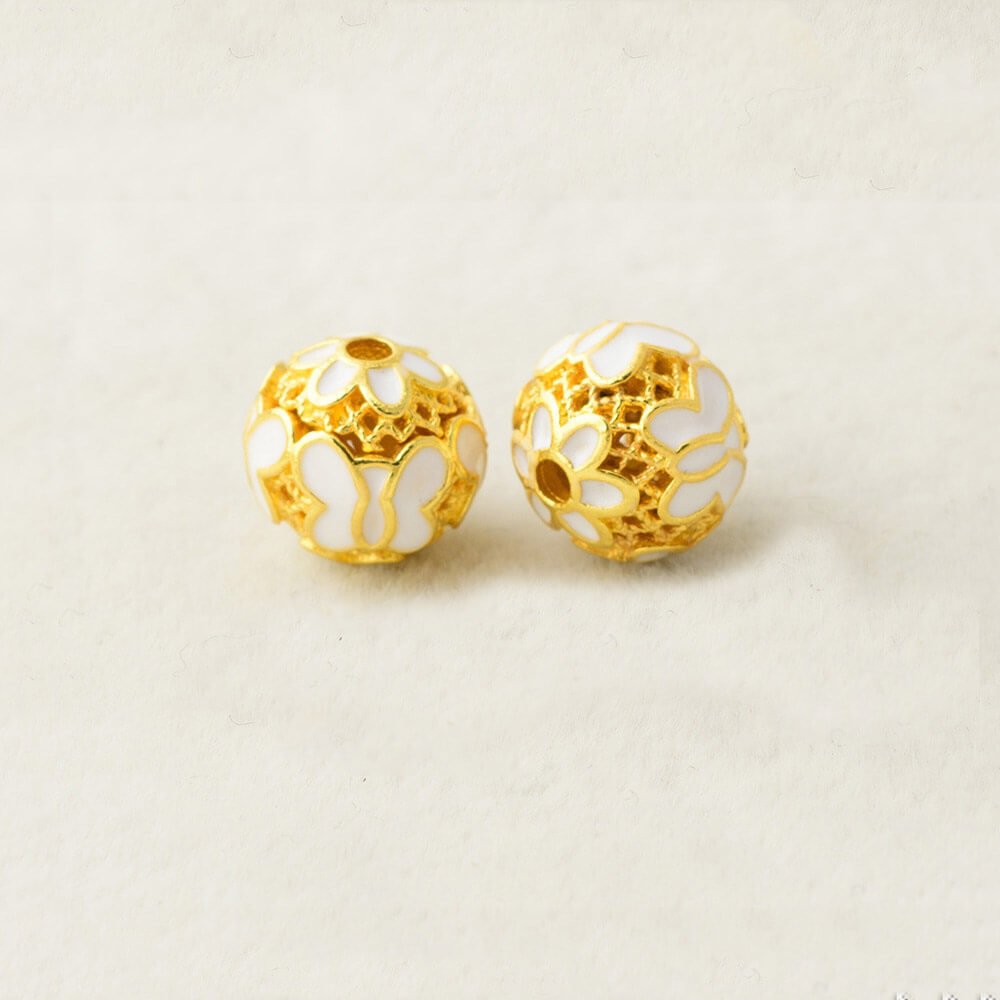 Wholesale 10mm Cloisonné Beads | Custom Enamel Alloy Spacer Beads (OEM)