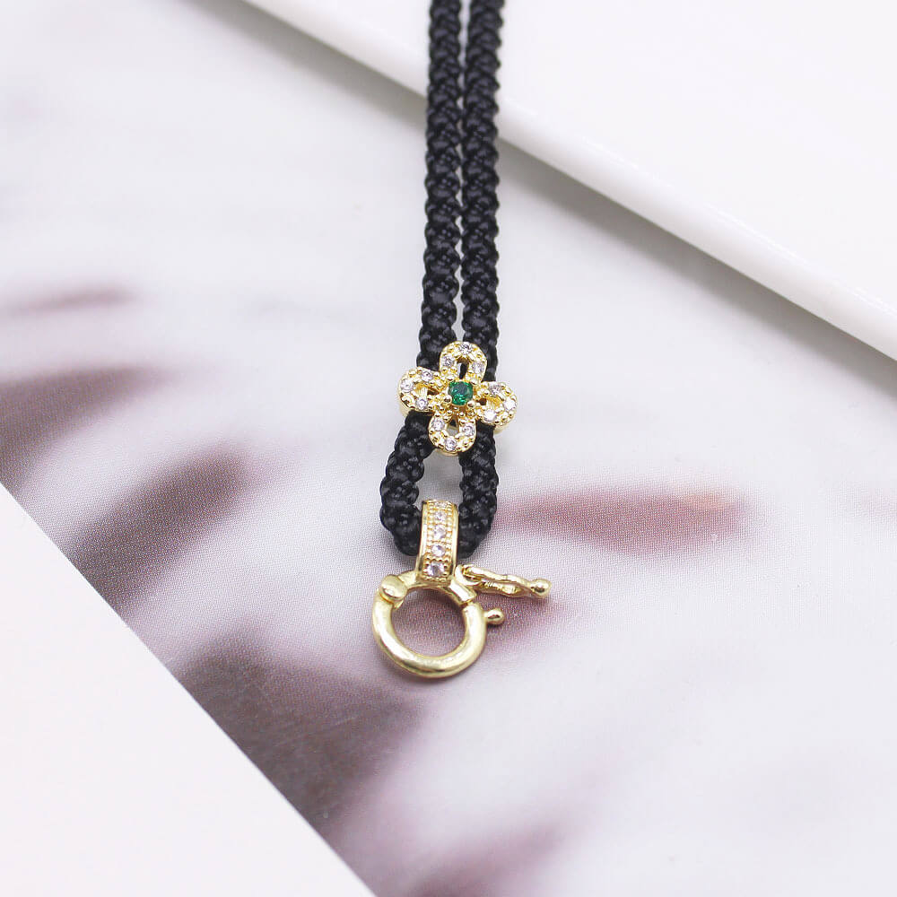 Wholesale Braided Pendant Necklace Cords | Custom Brass CZ Clasp (OEM)
