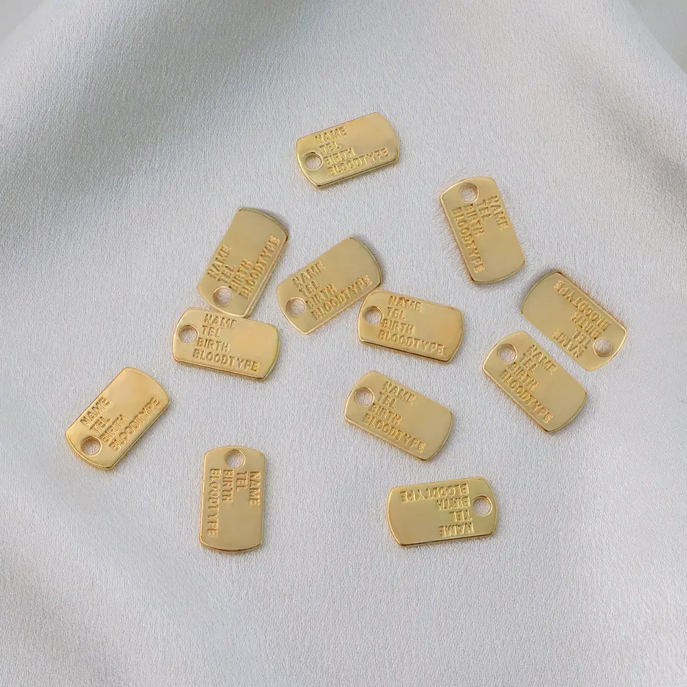 Wholesale Custom Engraved Zinc Alloy Jewelry Tags & Charms (Model: TGI-0006)