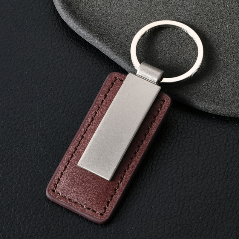 Wholesale Custom PU Leather Keychain with Metal Plate (Model: TGI-0007)