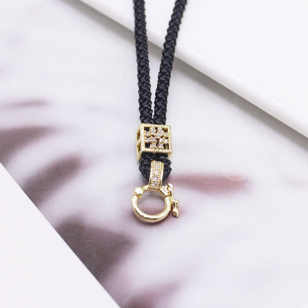 Wholesale Braided Pendant Necklace Cords | Custom Brass CZ Clasp (OEM)