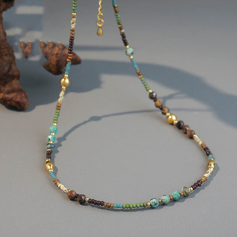 Wholesale Custom Natural Gemstone & Seed Bead Choker (Model: TGI-0004)