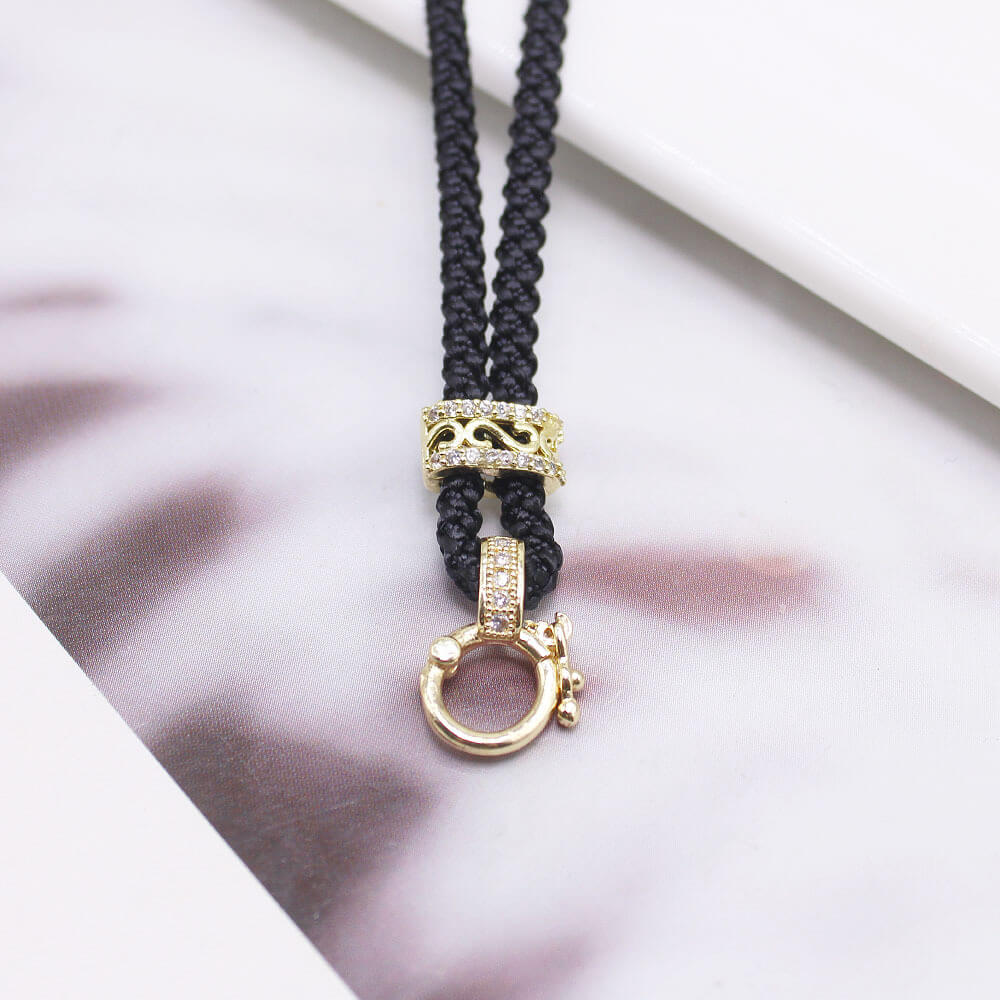 Wholesale Braided Pendant Necklace Cords | Custom Brass CZ Clasp (OEM)