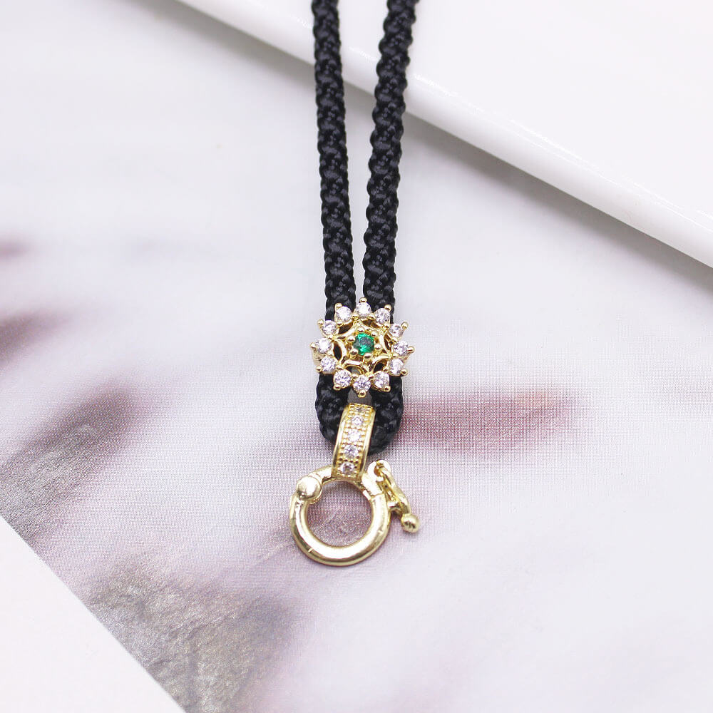 Wholesale Braided Pendant Necklace Cords | Custom Brass CZ Clasp (OEM)