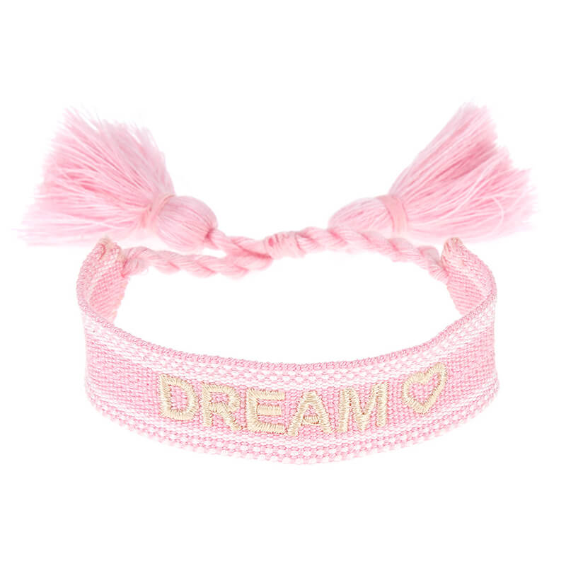 Wholesale Custom Embroidered Fabric Bracelet with Tassel (Model: TGI-0002)