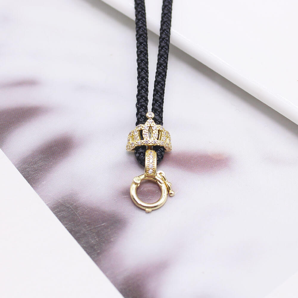 Wholesale Braided Pendant Necklace Cords | Custom Brass CZ Clasp (OEM)