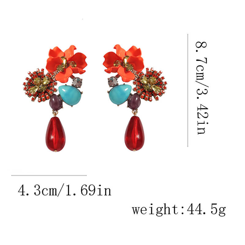 Wholesale Boho Resin Flower Drop Earrings | Zinc Alloy Statement Jewelry (OEM)