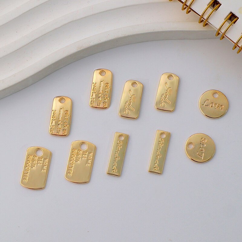Wholesale Custom Engraved Zinc Alloy Jewelry Tags & Charms (Model: TGI-0006)