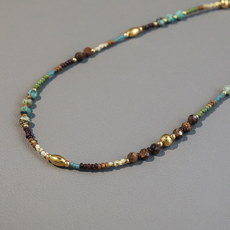 Wholesale Custom Natural Gemstone & Seed Bead Choker (Model: TGI-0004)