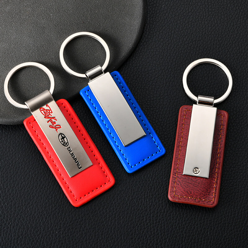 Wholesale Custom PU Leather Keychain with Metal Plate (Model: TGI-0007)