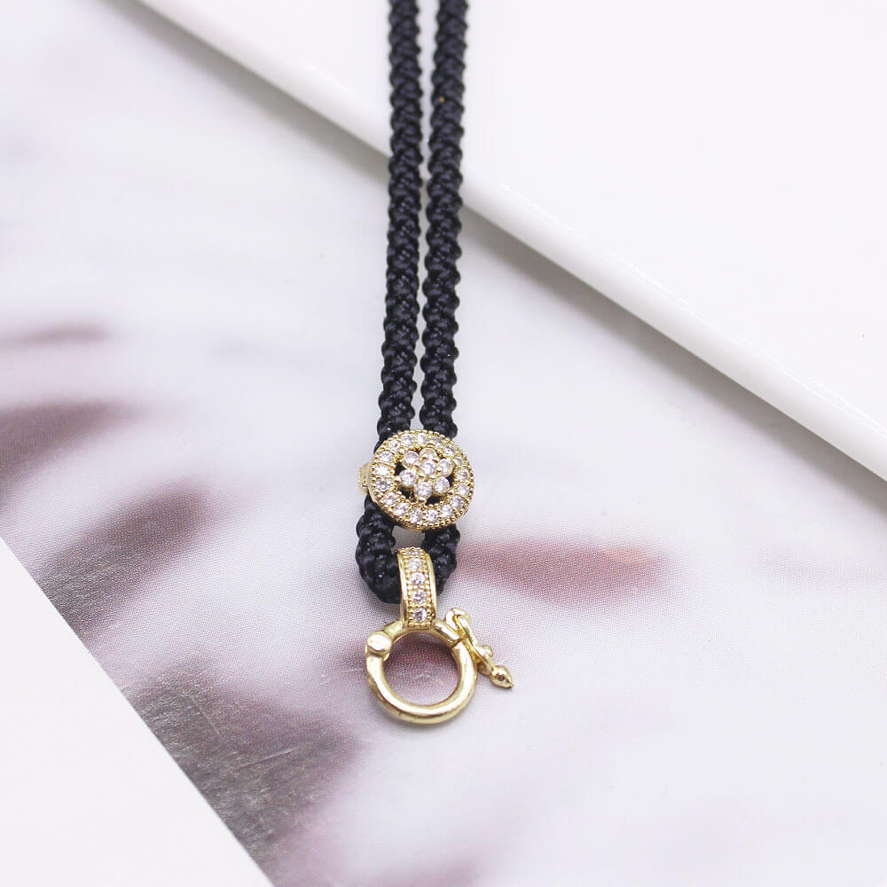 Wholesale Braided Pendant Necklace Cords | Custom Brass CZ Clasp (OEM)
