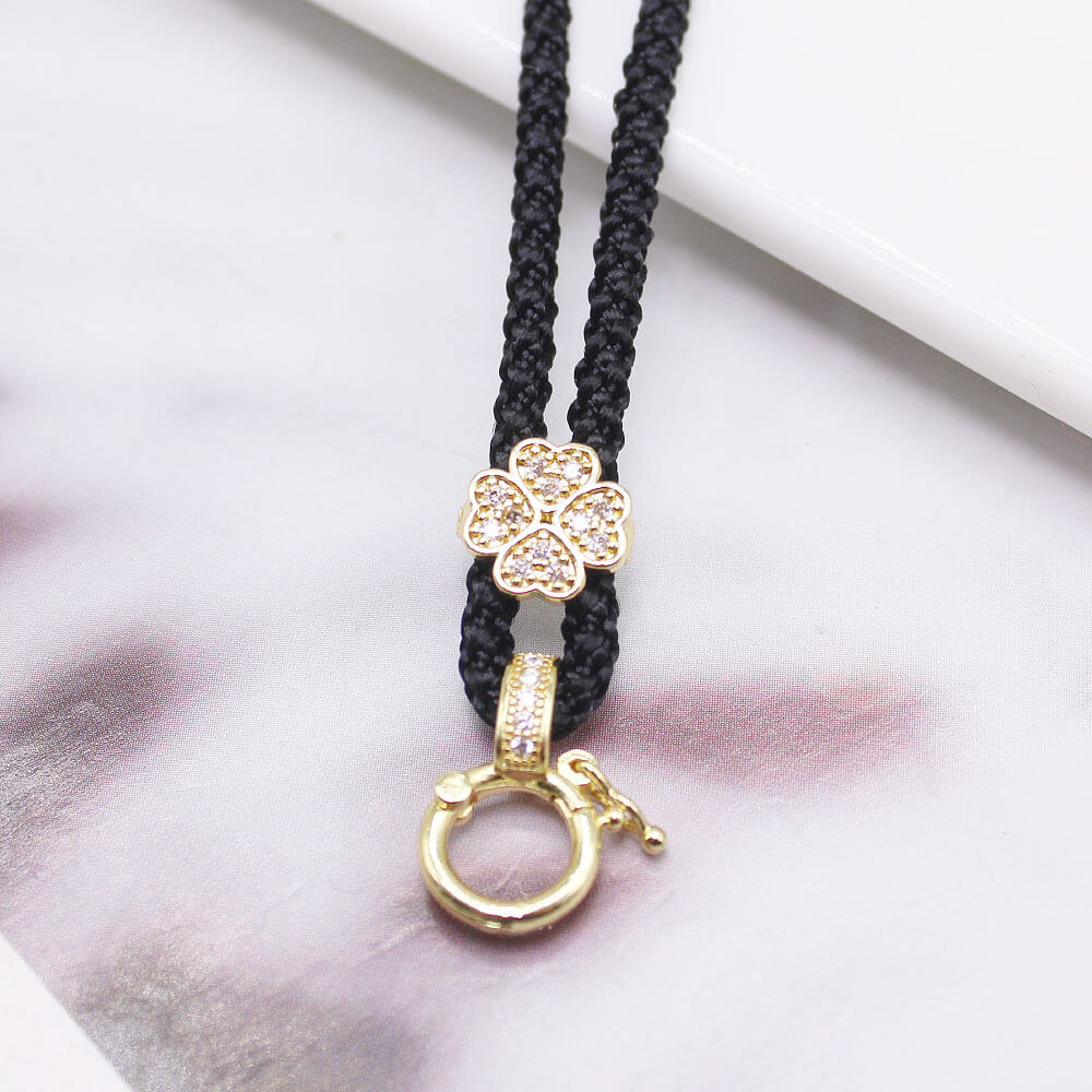 Wholesale Braided Pendant Necklace Cords | Custom Brass CZ Clasp (OEM)