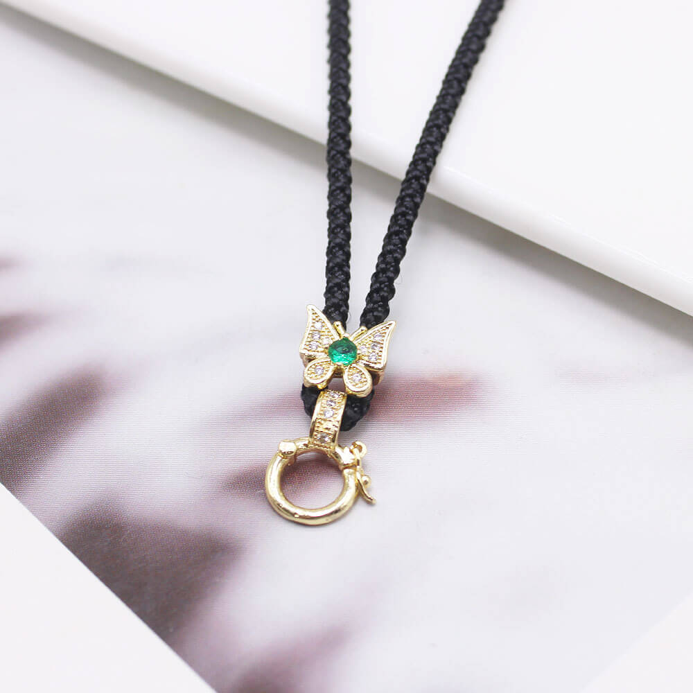 Wholesale Braided Pendant Necklace Cords | Custom Brass CZ Clasp (OEM)