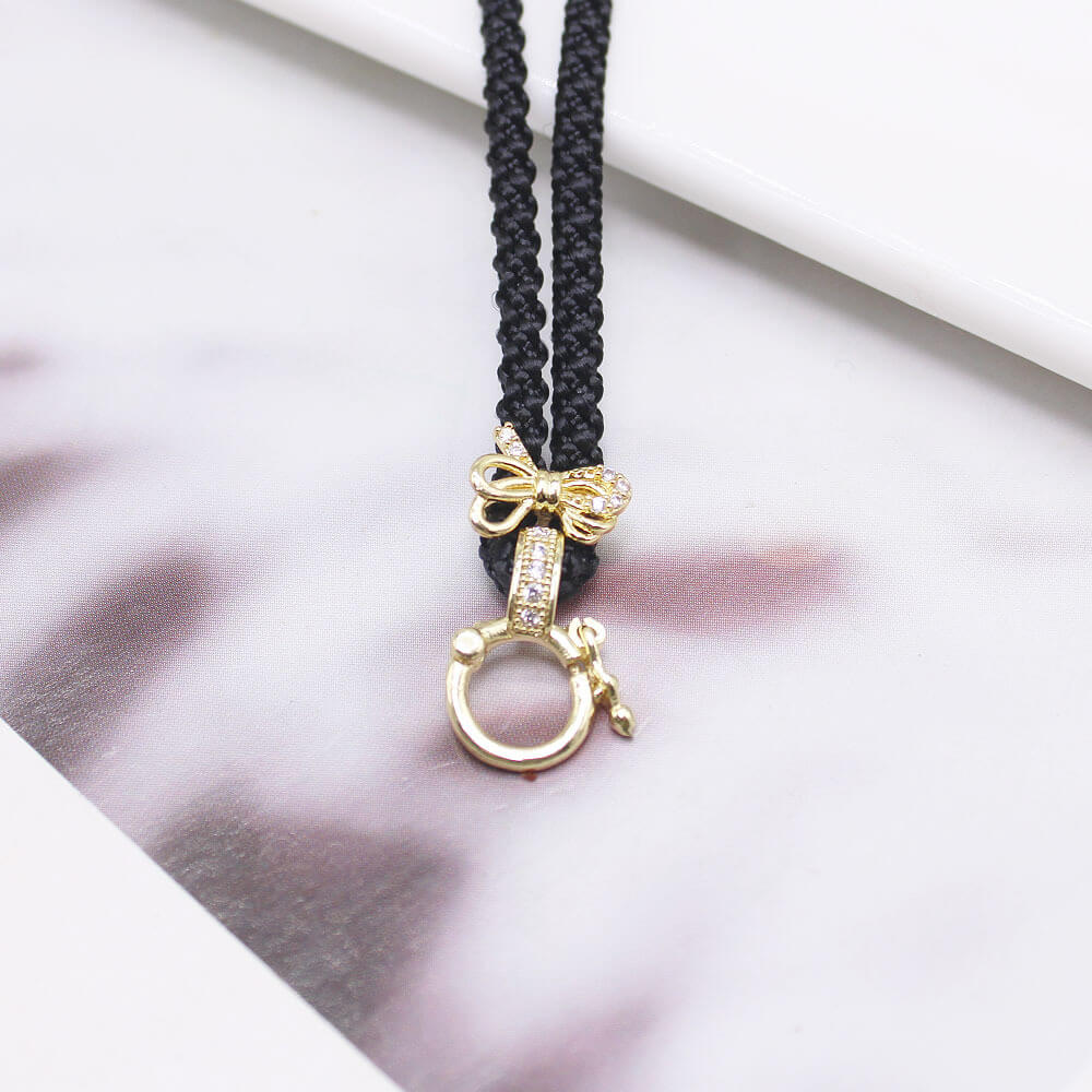 Wholesale Braided Pendant Necklace Cords | Custom Brass CZ Clasp (OEM)