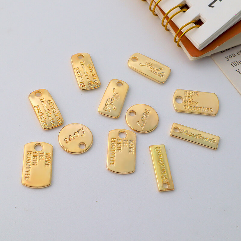 Wholesale Custom Engraved Zinc Alloy Jewelry Tags & Charms (Model: TGI-0006)