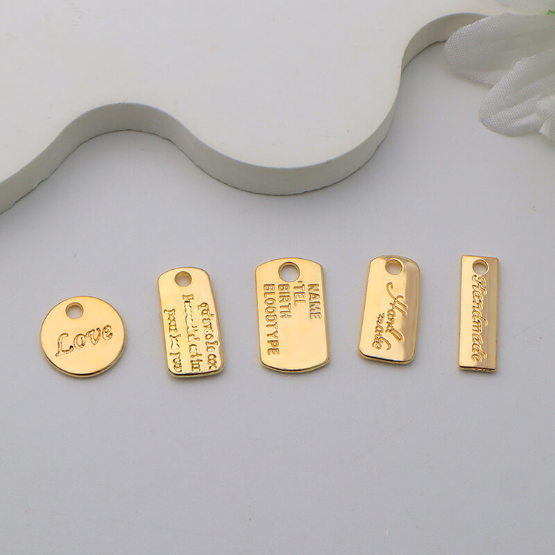 Wholesale Custom Engraved Zinc Alloy Jewelry Tags & Charms (Model: TGI-0006)